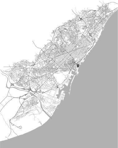 Mapa De Barcelona - España - Lamina De 40 X 50 Cm