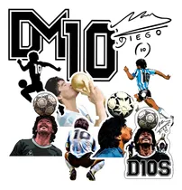 Comprar Stickers De Maradona Pack X10 Resistentes Al Agua Termo