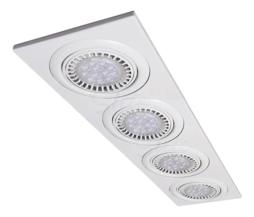 Spot Plafón Embutir Led 48w 4 Luces Ar111 Móvil Rectangular