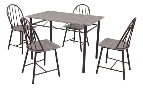 Desayunador Moderno Concha P/4 Personas Brang Color Café Diseño De La Tela De Las Sillas Liso