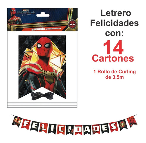 Banderín Felicidades Spiderman Hombre Araña - Spider22s | Meses sin  intereses