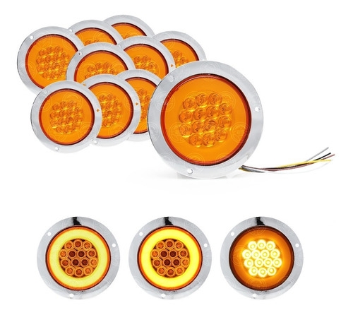 10 Plafon 14 Led Redondo Aro Plasma Gel 4 Funciones 12-24v