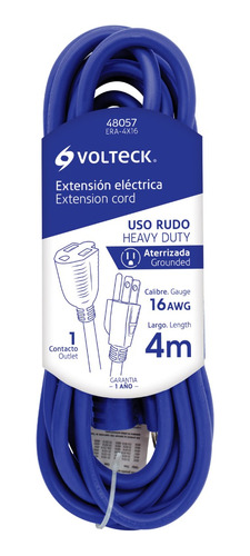 Extensión Uso Rudo, 4 M Calibre 16, Volteck, 48057