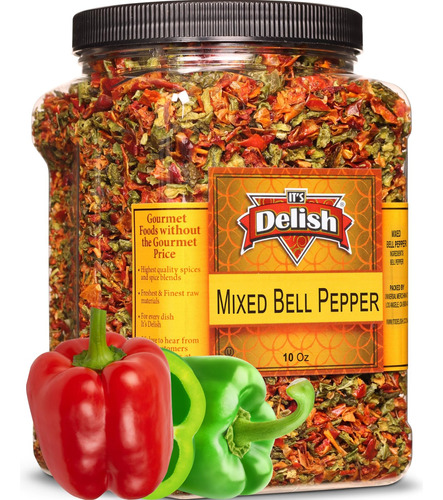Mezcla De Pimientos Morrones Rojos Y Verdes Secos Deshidrata
