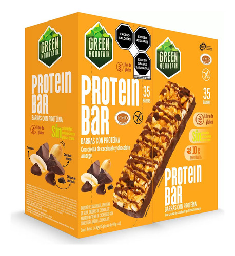 Barras De Proteina Green Mountain Protein Bar 35pzs 40gr Mer