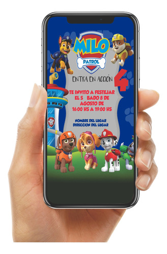 Invitación Prediseñada Paw Patrol