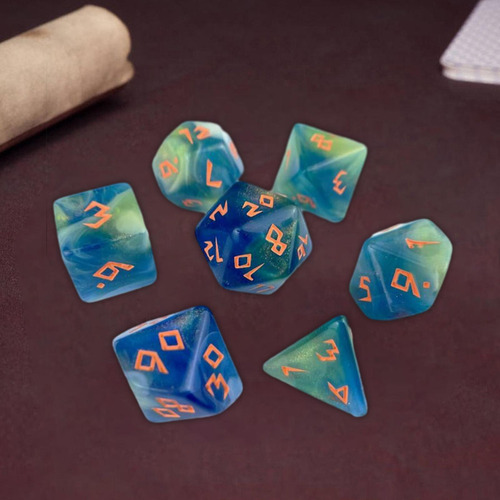 Juego De Dados Poliédricos D20 D12 D10 D8 D6 D4, 7 Piezas
