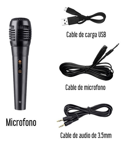 Parlante Karaoke Bluetooth Usb + Luz + Sd + Microfono