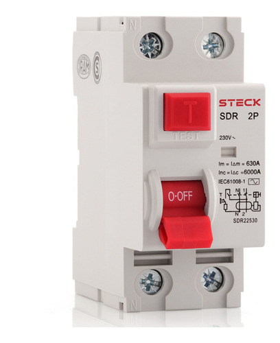 Interruptor diferencial miniatura-para riel din Bipolar 40Amp Steck SDR24030