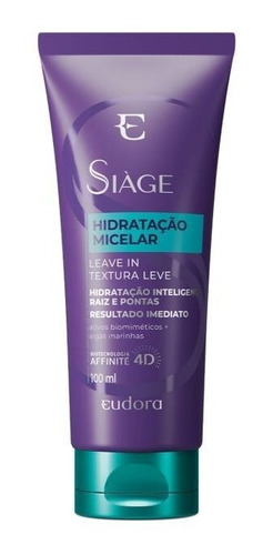 Siàge Hidratação Micelar Leave-in  100ml- Eudora