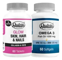 Comprar Glow Skin Hair Nails + Omega 3 X60 Aceite Pescado Qualivits