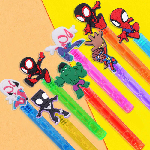 Varita Burbujas 24 Pz Niños 8 Estilos Amigos Araña Fiestas Color