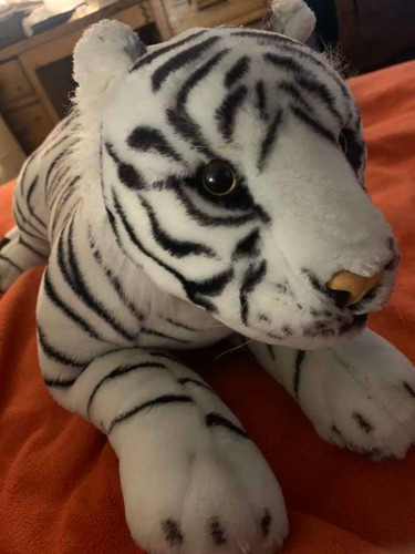 Peluche Tigre Blanco 1metro Realista Impecable Estado