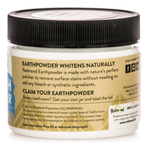 Pó Para Dentes E Gengivas Redmond Earthpowder Bentonite Clay