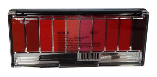 Imagen 4 de 9 de Paleta De 10 Brillos Labiales Tonos Rojos Y Marrones - Meis