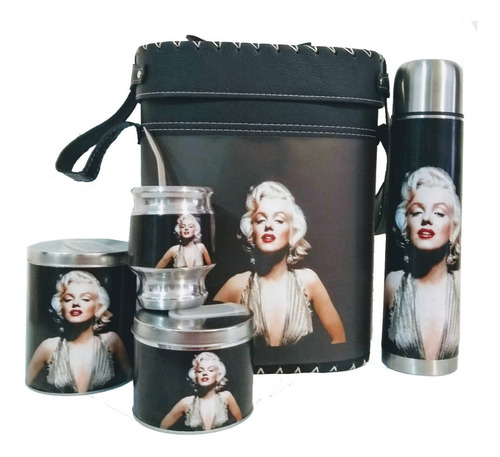 Set Matero Marilyn Monroe  Completo Termo 1 Litro Acero