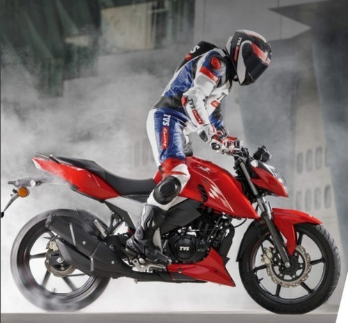 Imagen 7 de 25 de Moto Naked Tvs Rtr 160 4v 2022 Roja En La Calle Patentada !!