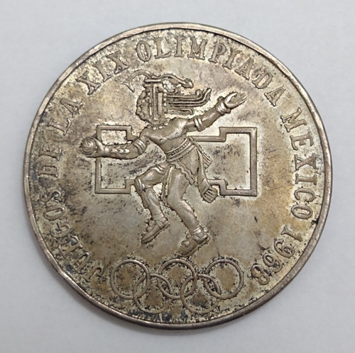 Moneda 25 Pesos Ley .720 Juegos De Xix Olimpiada México 1968