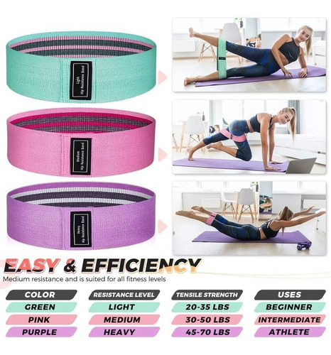 Bandas Para Ejercicio De Resistencia De Cadera 3 Pcs