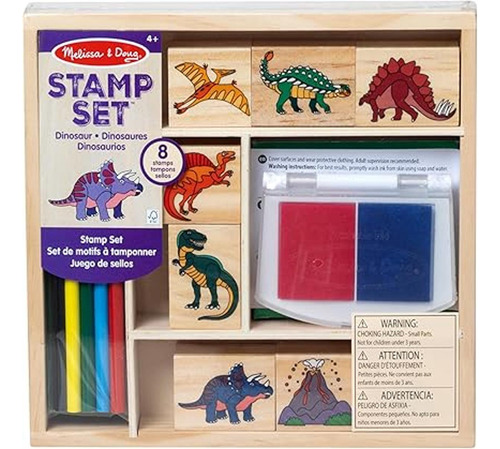 Melissa & Doug Set De Sellos De Madera - Dinosaurios (artes