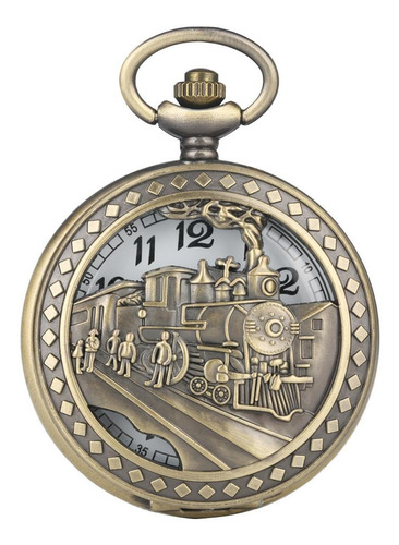 Reloj Bolsillo Tren Ferrocarril + Estuche Tureloj