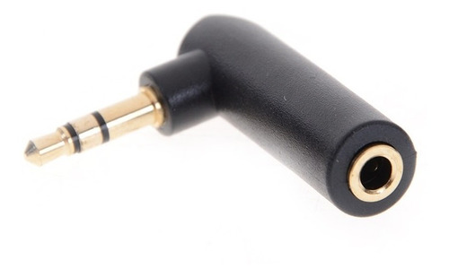 Union De Audio Plug Stereo 3.5 Mm Macho A Hembra Angulo 90° 