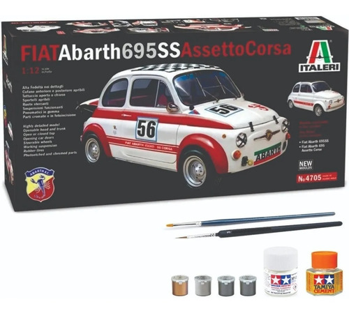 Italeri Fiat Abarth 695ss Assetto Corsa 1/12 P/ Armar Pintar