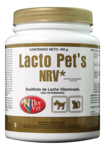 Norvet Lacto Pet's Sustituto De Leche Perros Y Gatos 450 G