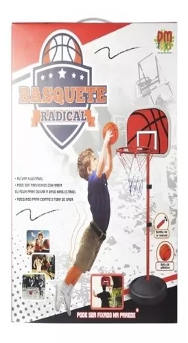 Basquete Radical Altura Regulável 117-202cm, DM Toys