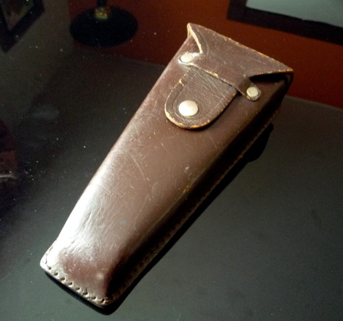 Antiguo Estuche Funda Cuero Antiguo Cinto Cuchillo 21816swt