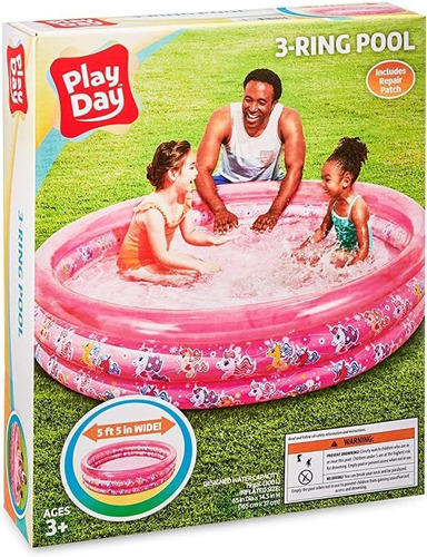 Play Day Piscina De 3 Anillos (rosa)