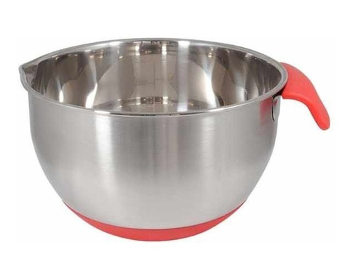 Bowl Batidor 20 Cm Acero Inox Base Y Asa Silicona 2,5 Lts Cc