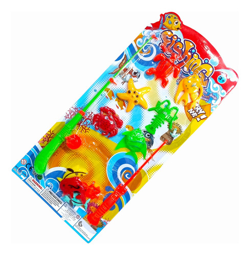 Set Juguete Caña De Pescar Fishing Con 5 Peces 72816