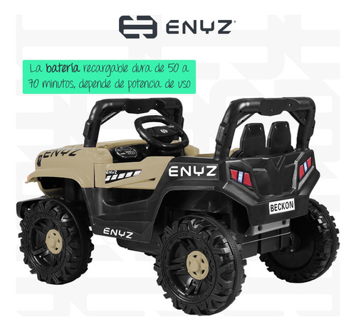 Montable Eléctrico Control Remoto Jeep Buggy Con Luces Bcx-6 Color Café Leon