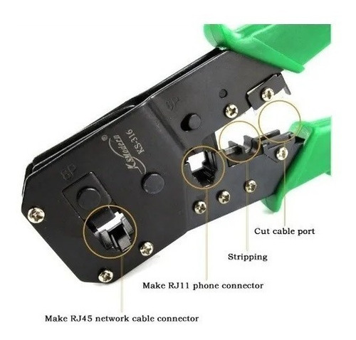 Crimpadora Tol Rj45/rj11/pelacable Ks-316 