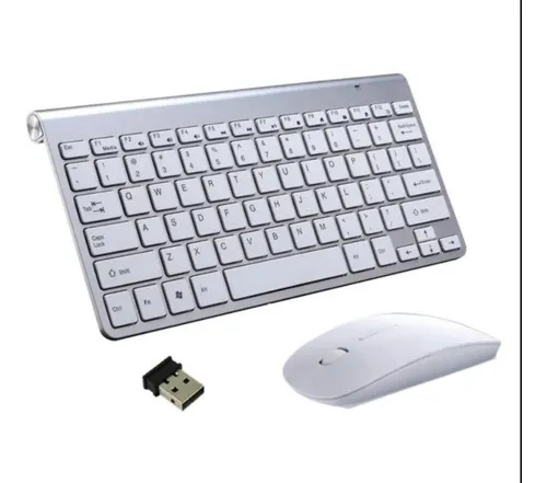 Kit Teclado E Mouse Sem Fio Slim Wireless iMac Macbook Win Kit Teclado E Mouse Sem Fio Slim Wireless iMac Macbook Win