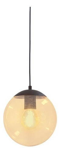 Lustre Pendente Blumenau Globb Âmbar Bivolt E27 Cor Âmbar e Preto