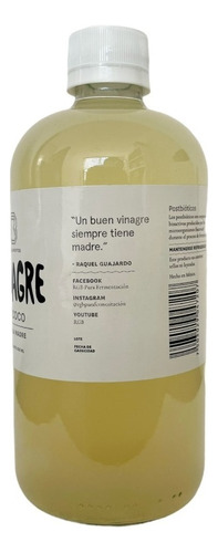 Vinagre De Coco Con La Madre Alimentos Rgb 500ml
