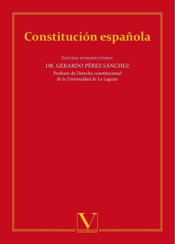 Constitución Española, De Gerardo Pérez Sánchez. Editorial Verbum, Tapa Blanda En Español, 2018