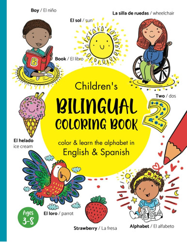 Libro: Libro De Colorear Bilingüe Para Niños, Color Y Abril