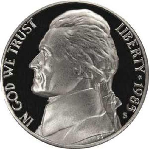 1985 S Gem Proof Jefferson Moneda Estadounidense Nickel.