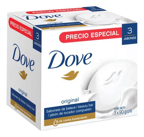 Jabón Dove Blanco 90 G Tripack - g a $322