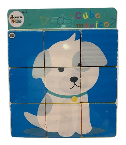 Imagen 4 de 7 de Rompecabezas Cubos Madera Animales 9 Piezas Didactico