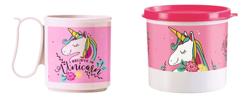 Set Unicornio Taza+poeme Tupperware® Libre De Bpa