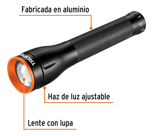 Linterna De Aluminio 1 Led 650 Lm Recargable, Truper
