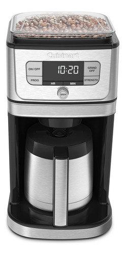 Cafetera 10 Tazas Con Molinillo Y Jarra Térmica Negra Y Plat