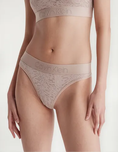 Tanga Beige Con Encaje Tonal - Intrinsic Calvin Klein