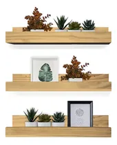 Comprar Kit 3 Repisas Estantes Biblioteca Especiero Madera Pino 60cm Color Roble