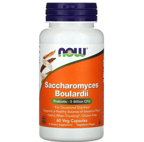 Saccharomyces Boulardii, Now- Probiótico y Digestivo 60 cápsulas