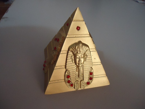 Pirámide Egipto De Oro Figura Decorativa Lujo